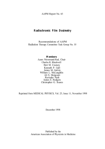 Radiochromic Film Dosimetry Radiation