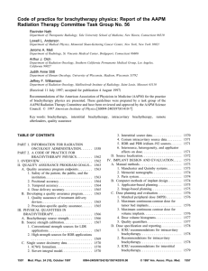 Code of practice for brachytherapy physics: Report of the AAPM