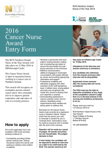 2016 Cancer Nurse Award Entry Form