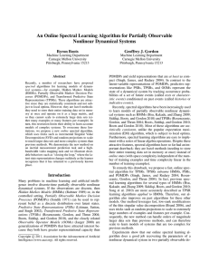 An Online Spectral Learning Algorithm for Partially Observable Nonlinear Dynamical Systems