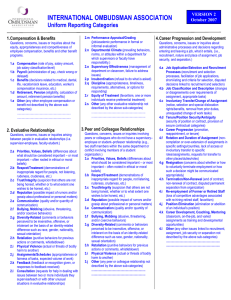 INTERNATIONAL OMBUDSMAN ASSOCIATION Uniform Reporting Categories
