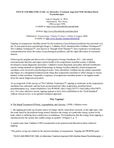 TOUCH AND BREATHE (TAB): An Alternative Treatment Approach With Meridian... Psychotherapies John H. Diepold, Jr., Ph.D. Moorestown, New Jersey