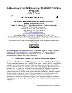 ¯ A Success Over Distress Lite* (SoDlite) Training Program DELTA LIFE SKILLS