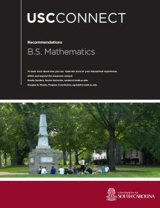 USC B.S. Mathematics Recommendations