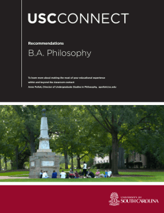USC B.A. Philosophy Recommendations