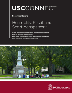 USC Hospitality, Retail, and Sport Management Recommendations
