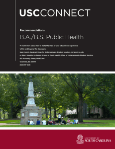 USC B.A./B.S. Public Health Recommendations
