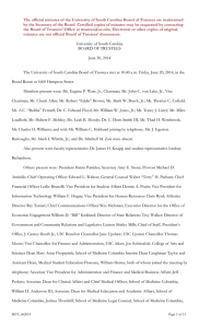 The official minutes of the University of South Carolina Board... by the Secretary of the Board. Certified copies of minutes...