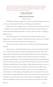 The official minutes of the University of South Carolina Board... by the Secretary of the Board. Certified copies of minutes...