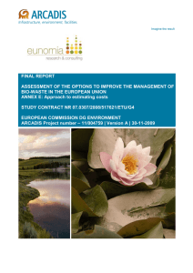 FINAL REPORT  ASSESSMENT OF THE OPTIONS TO IMPROVE THE MANAGEMENT OF