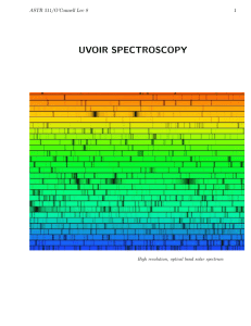 UVOIR SPECTROSCOPY ASTR 511/O’Connell Lec 8 1 High resolution, optical band solar spectrum
