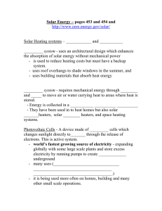 Solar Energy – pages 453 and 454 and