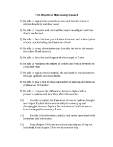 Test Objectives Meteorology Exam 2  relative humidity and dew point.