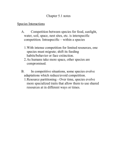 Chapter 5.1 notes  Species Interactions A.