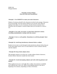 ENWR 106 Wrapup Handout Principles of Clear Writing (from the Little Red Schoolhouse)