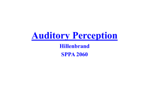 Auditory Perception Hillenbrand SPPA 2060