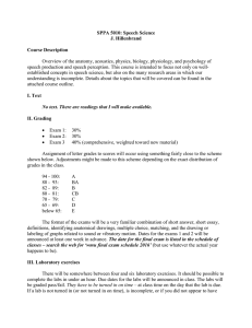 SPPA 5010: Speech Science J. Hillenbrand Course Description