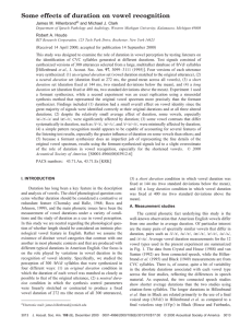 Some effects of duration on vowel recognition James M. Hillenbrand