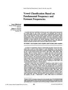 Vowel  Classification  Based  on Fundamental Frequency  and
