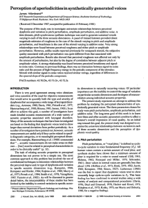 Perception of aperiodicities  in synthetically  generated voices