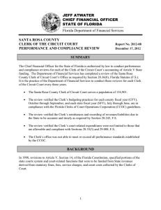 JEFF ATWATER CHIEF FINANCIAL OFFICER STATE OF FLORIDA SANTA ROSA COUNTY