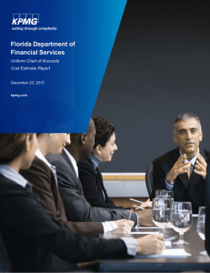 Florida Department of Financial Services Uniform Chart of Accounts Cost Estimate Report