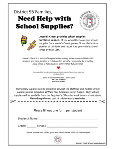 Need Help with School Supplies? District 95 Families, 