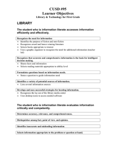 CUSD #95 Learner Objectives LIBRARY