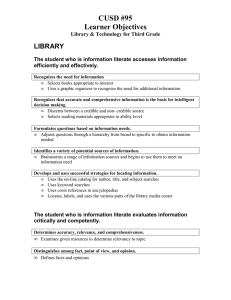 CUSD #95 Learner Objectives LIBRARY