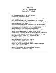CUSD #95 Learner Objectives Science for Fifth Grade