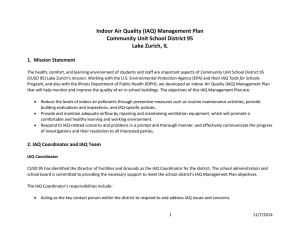 Indoor Air Quality (IAQ) Management Plan Community Unit School District 95