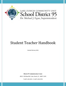 Student Teacher Handbook District 95 Administration Center