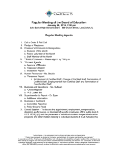 Regular Meeting of the Board of Education  Regular Meeting Agenda
