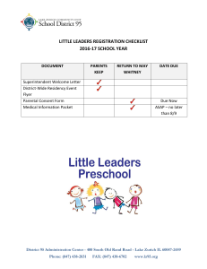LITTLE LEADERS REGISTRATION CHECKLIST 2016-17 SCHOOL YEAR