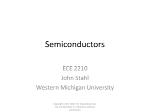 Semiconductors ECE 2210 John Stahl Western Michigan University