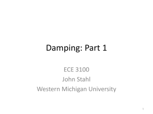 Damping: Part 1 ECE 3100 John Stahl Western Michigan University