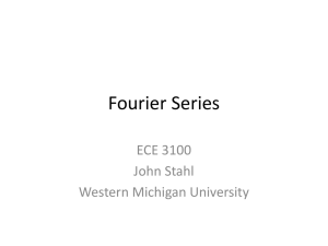 Fourier Series ECE 3100 John Stahl Western Michigan University