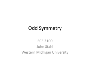 Odd Symmetry ECE 3100 John Stahl Western Michigan University