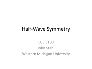 Half-Wave Symmetry ECE 3100 John Stahl Western Michigan University