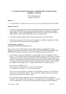 4:  Transfer Functions, Parameters, and Equivalent Circuits of Linear