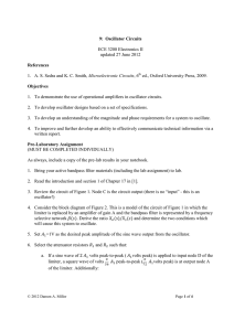 9:  Oscillator Circuits  References ECE 3200 Electronics II