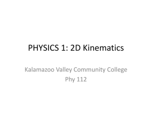 PHYSICS 1: 2D Kinematics Kalamazoo Valley Community College Phy 112