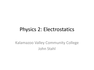 Physics 2: Electrostatics Kalamazoo Valley Community College John Stahl