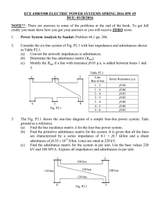 ECE 4300/5300 ELECTRIC POWER SYSTEMS SPRING 2016 HW #5 DUE: 03/28/2016 NOTE**