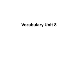 Vocabulary Unit 8