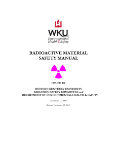 RADIOACTIVE MATERIAL SAFETY MANUAL