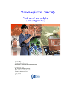 Thomas Jefferson University Guide to Laboratory Safety (Chemical Hygiene Plan)