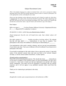 OHR-8F Subject Recruitment Letter  7/2006