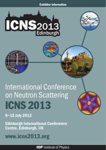 ICNS 2013 International Conference on Neutron Scattering www.icns2013.org