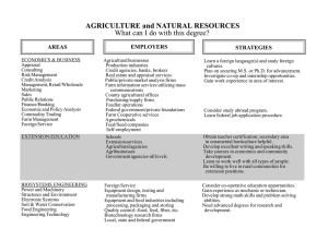 What can I do with this degree? AGRICULTURE and NATURAL RESOURCES EMPLOYERS AREAS